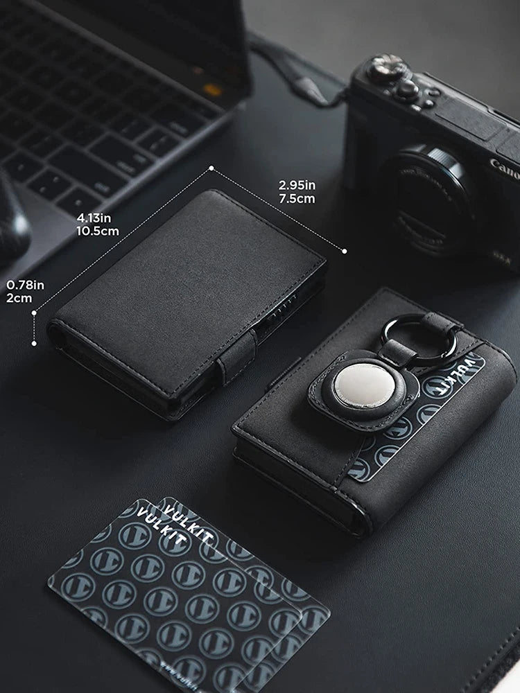 Smart Leather Card Holder for Men 💼 | RFID Blocking + AirTag Slot