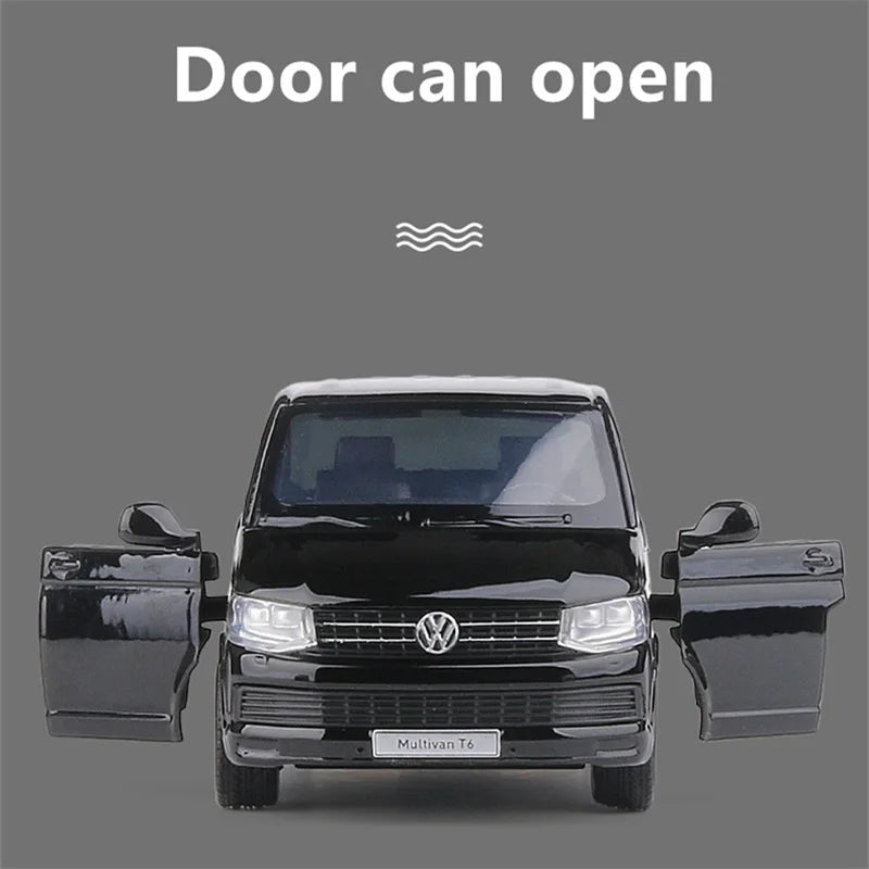 🚐 Diecast VW Van Model – Realistic 1:32 Pull-Back Toy 🖤