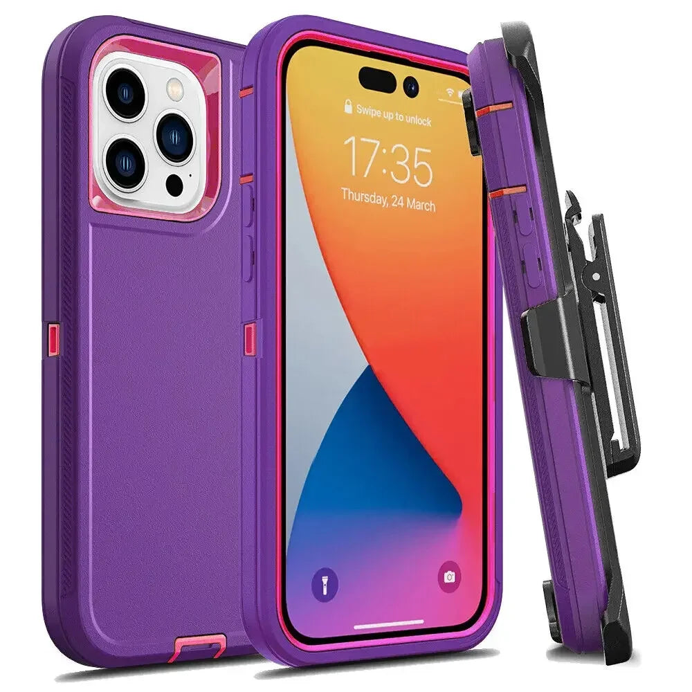 🛡️ Ultimate Armor Shockproof Phone Case with Belt Clip 🔒
