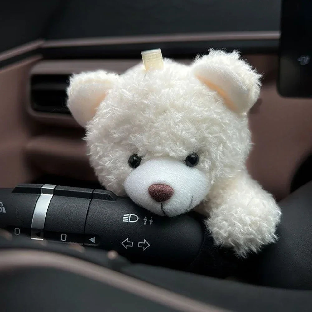 Cute Plush Bear & Character Car Dashboard Steering Lever Decor