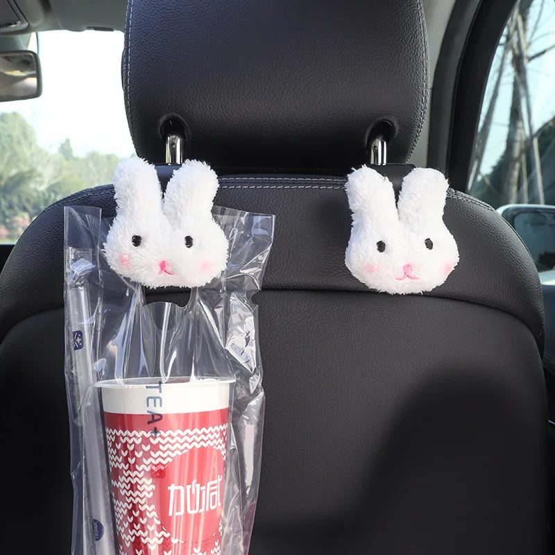 Cute Cartoon Bear Car Seat Hooks - Headrest Organizer Hanger (2pcs)