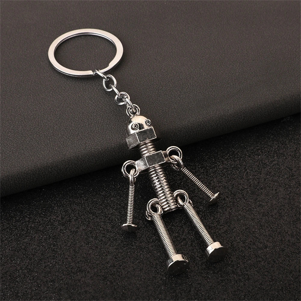 Vintage Metal Robot Keychain
