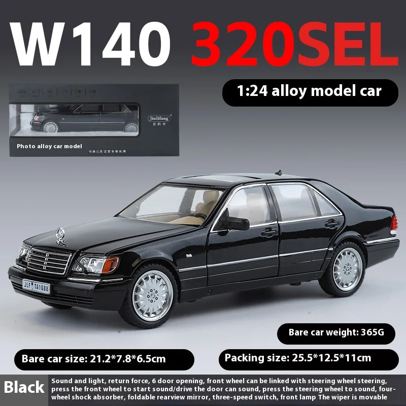 🖤 Mercedes-Benz W140 320SEL Diecast Model Car 1:32 – Legendary S-Class Icon 🚘