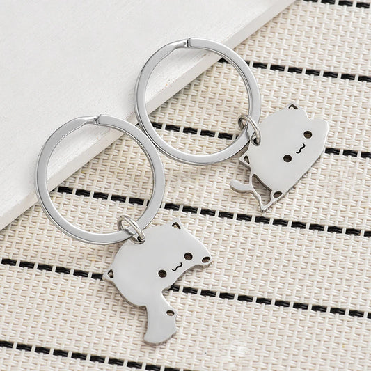 🐱 Cute Cat Couple Keychain – For You & Your Purr-fect Match!