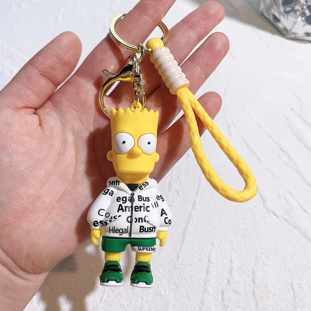 🟡 The Simpsons Keychain – Cartoon Anime Figure Pendant
