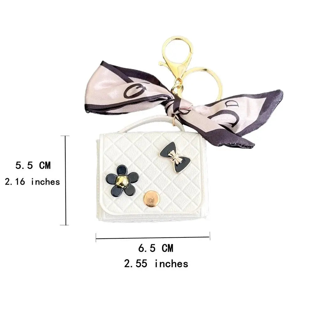 Leather Earphone Case Keychain - Mini Storage Bag for Bluetooth Headsets