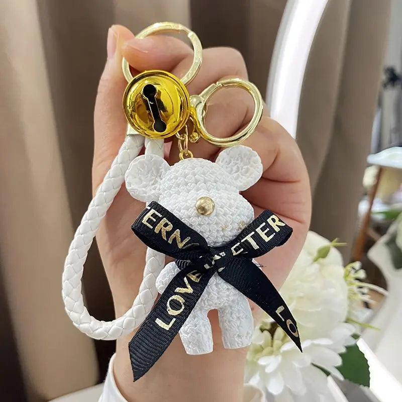 🧸 Creative Bear Keychain – Cute Resin Charm for Bags, Phones & Keys!