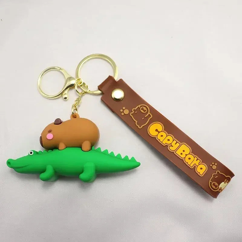 🌟🧸 Cute Capybara Buddy Keychains 🐶🐢🦆🐊