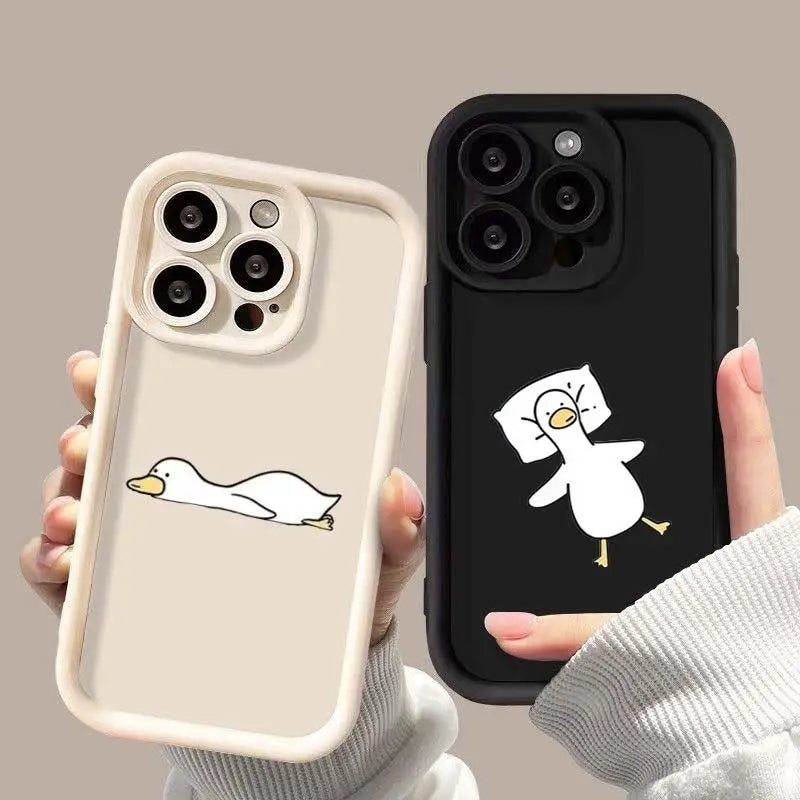 🦆 Minimalist Cartoon Duck Case – Fun & Protective for Samsung