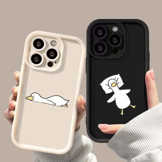 🦆 Minimalist Cartoon Duck Case – Fun & Protective for Samsung