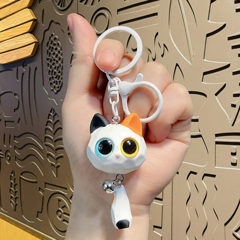 🐱💫 Cute 3D Big-Eyed Cat Keychain – Adorable Accessory for Cat Lovers