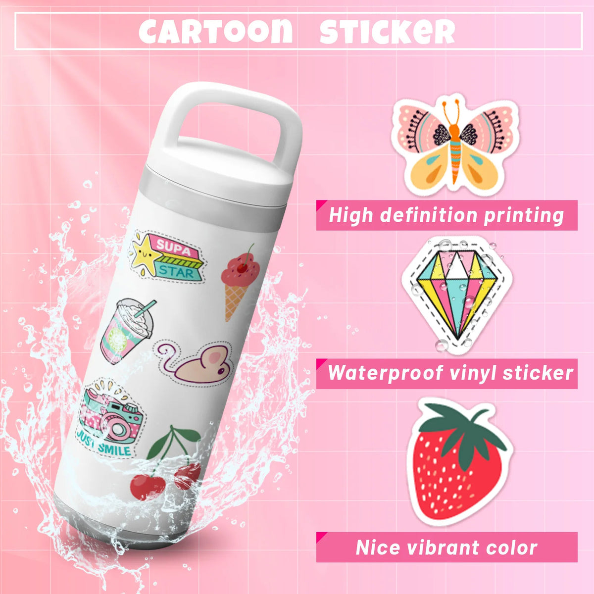 🌈✨ Whimsical Kawaii Sticker Pack/100pcs ✨🌈