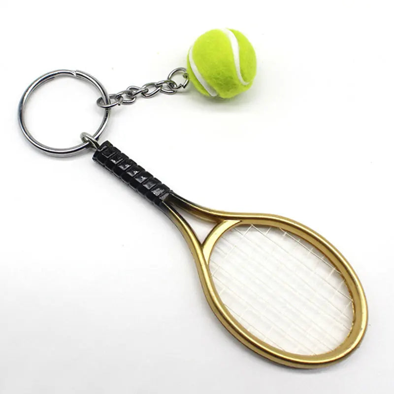 🎾 Mini Tennis Keychain Set – 6PCS Racket & Ball Keyrings 🎒