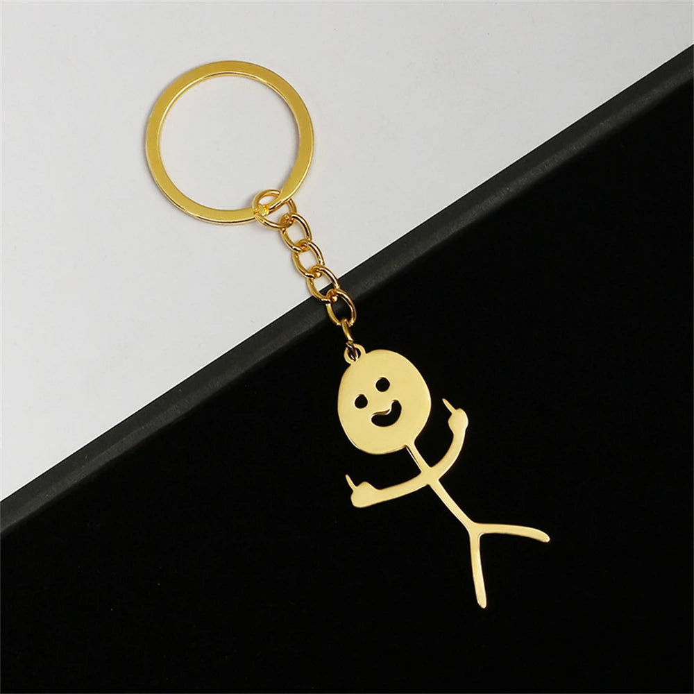 ❤️‍🔥 Funny Finger Heart Stickman Keychains – Couple's Cute Charm 💑🔑