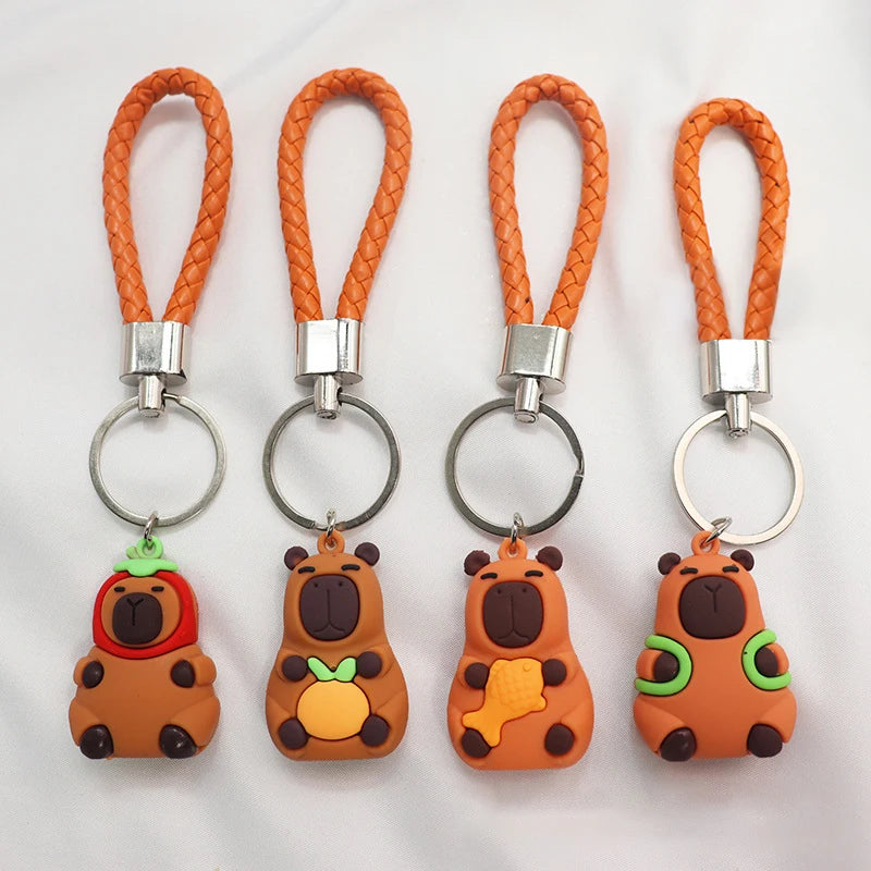 🌟🧸 Cute Capybara Buddy Keychains 🐶🐢🦆🐊