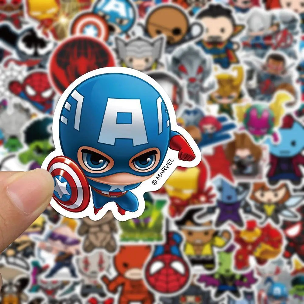 🦸‍♂️ Superhero Squad Sticker Pack – 50pcs of Chibi Hero Power! ⚡🕷