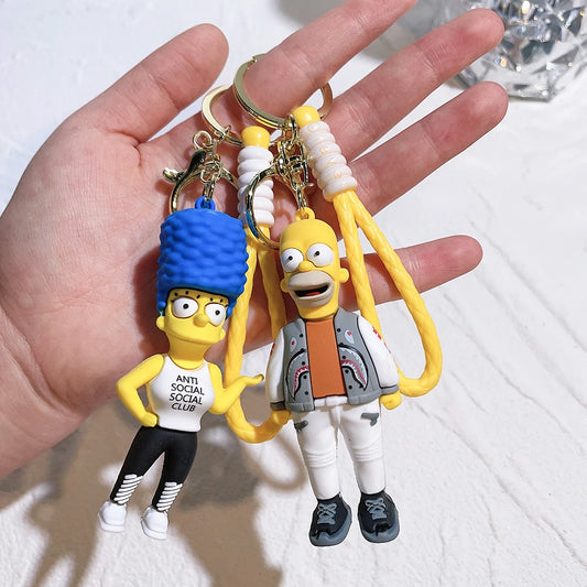🟡 The Simpsons Keychain – Cartoon Anime Figure Pendant
