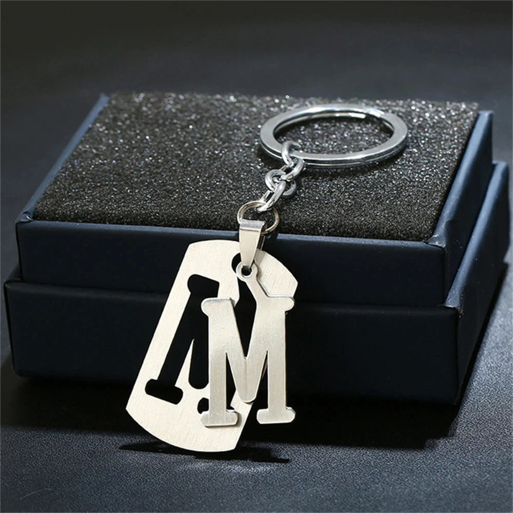 🔠✨ A–Z Letter Keychain – Personalized Steel Charm! 🔑💖
