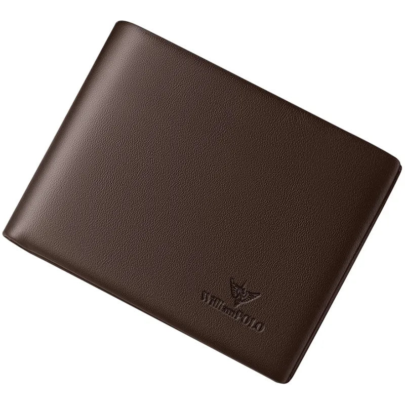 👔 WILLIAMPOLO Men's Slim Leather Wallet – Elegant Short Wallet for Cards & Cash