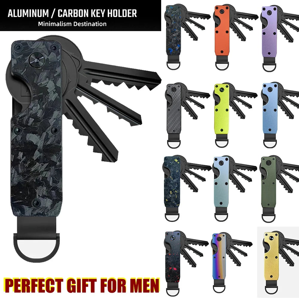 Compact Carbon Fiber Key Holder & Smart Organizer