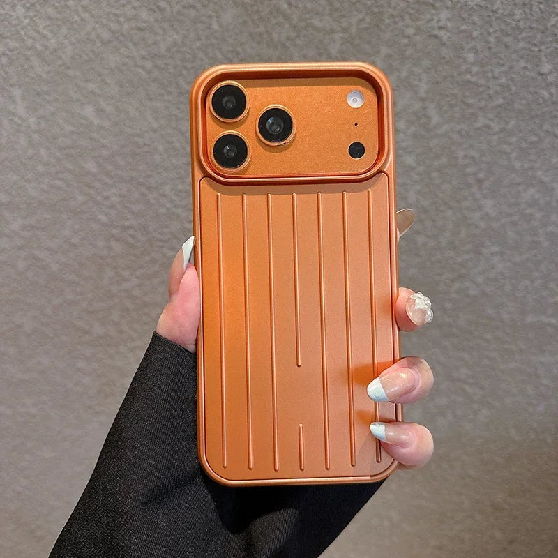 Luxury Suitcase Stripe Matte Phone Case for iPhone | Luggage Aesthetic Cover