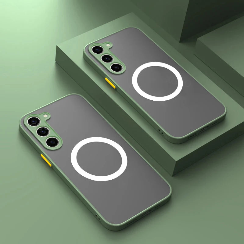 🧲 Sleek Matte Magnetic Case – For Samsung Galaxy | Frosted Finish & Wireless Charging