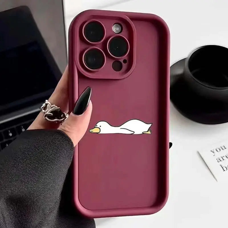 🦆 Minimalist Cartoon Duck Case – Fun & Protective for Samsung