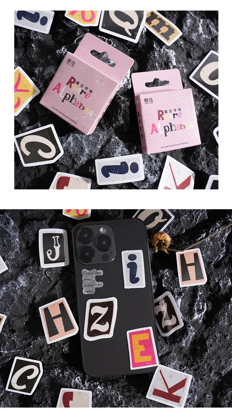 🔠✨ Retro Ransom Letter Alphabet Stickers/46pcs ✨📰