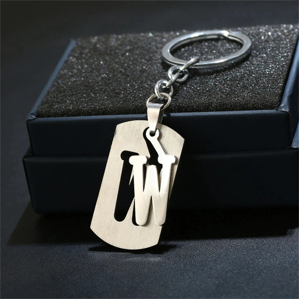 🔠✨ A–Z Letter Keychain – Personalized Steel Charm! 🔑💖