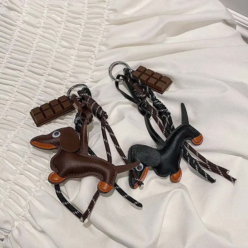 🐶 Cute Dachshund Dog Keychain Lanyard – Funny Pet Bag Charm 🎁
