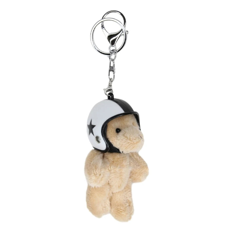 Teddy Bear Keychain with Helmet – Adorable & Adventurous! 🧸🏍️