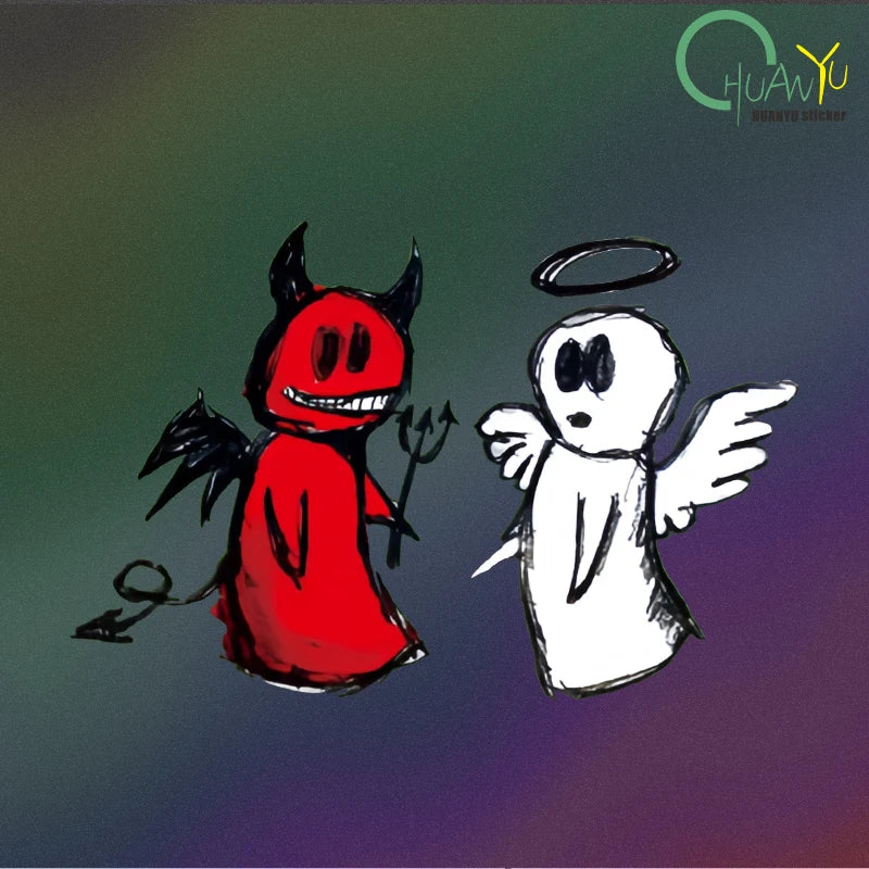 😇😈 Angel & Demon Hollow Car Sticker – Show Both Sides of You! 🚗