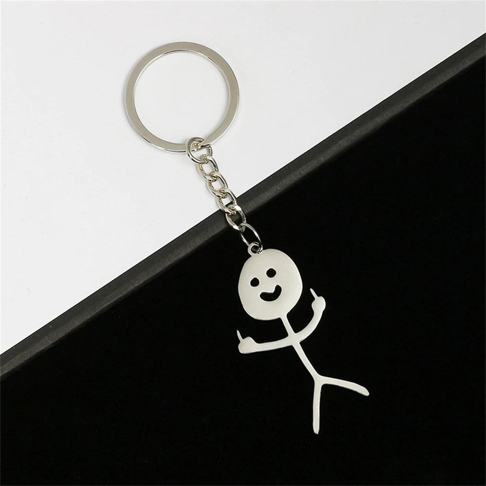 ❤️‍🔥 Funny Finger Heart Stickman Keychains – Couple's Cute Charm 💑🔑