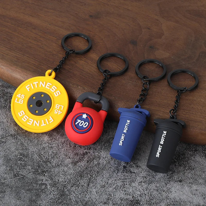 Gym Keychain Collection – Kettlebell, Dumbbell & Weight Plate Keychains