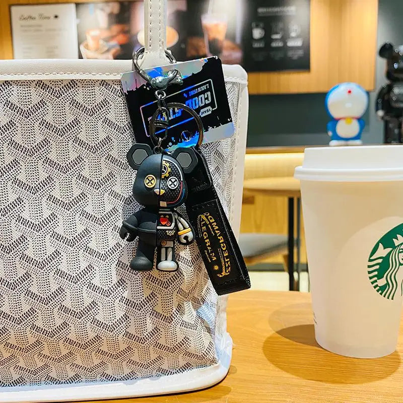 🧸 Cyber Bear Keychain – Futuristic Style with Personality!