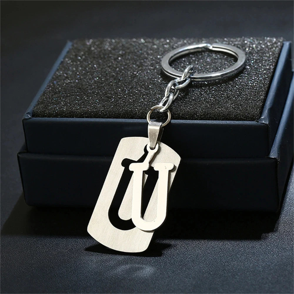 🔠✨ A–Z Letter Keychain – Personalized Steel Charm! 🔑💖