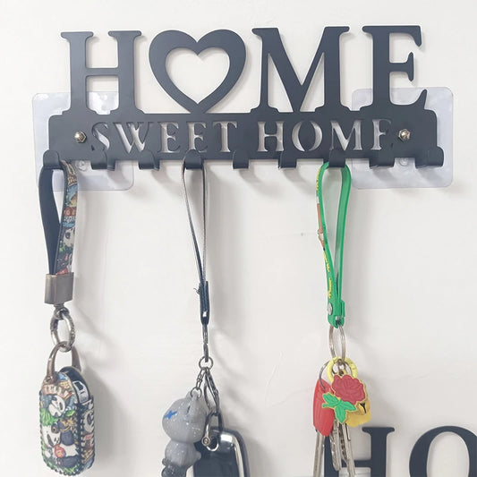 🏠 "Sweet Home" Metal Wall Key Holder – Functional & Decorative!