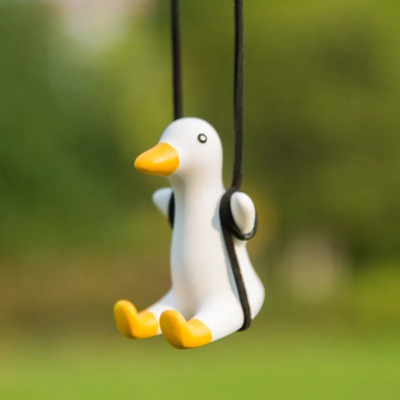 Cute Swinging Duck Car Rearview Mirror Ornament