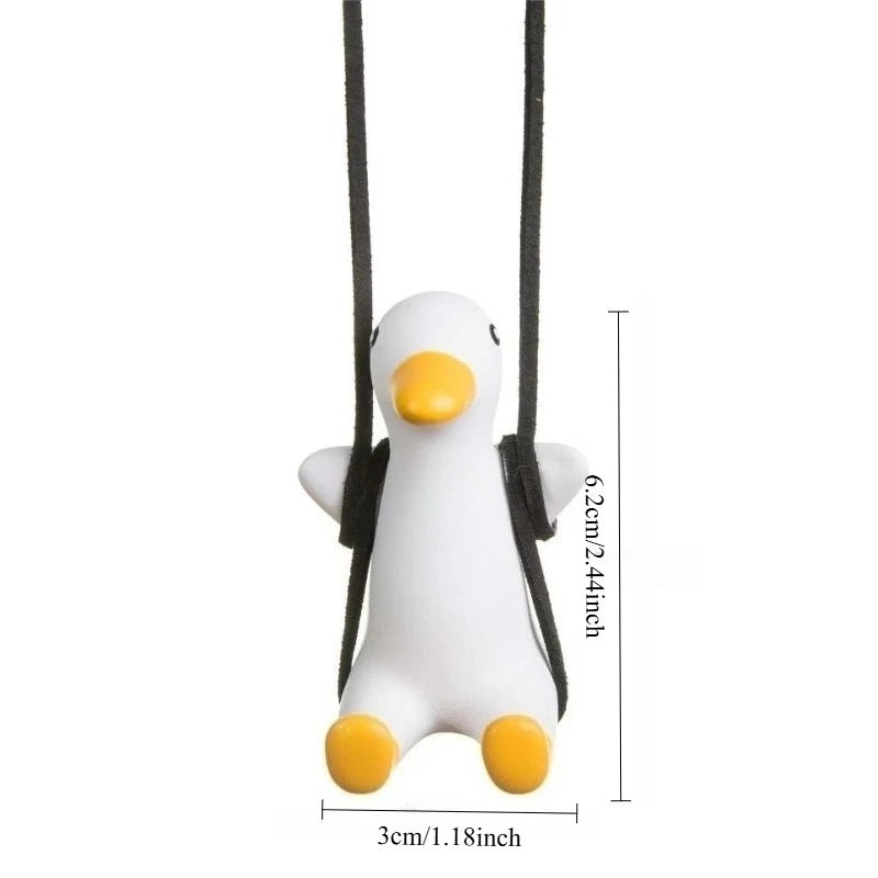 Cute Swinging Duck Car Rearview Mirror Ornament
