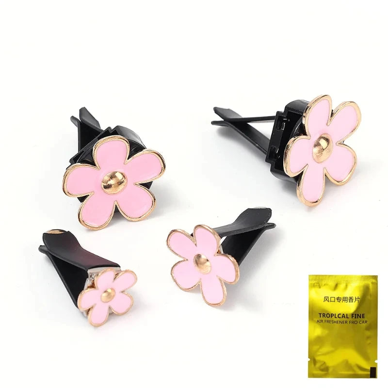 Flower Car Air Vent Freshener Clips Set