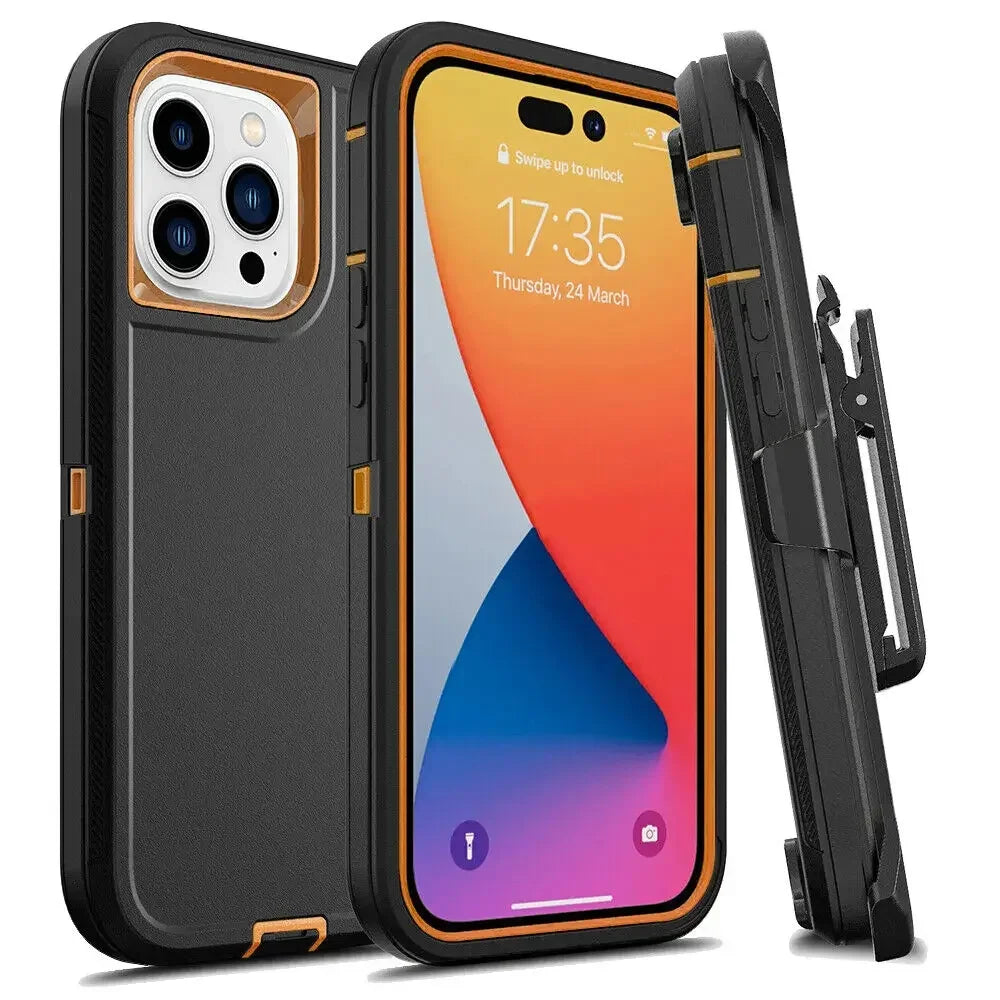 🛡️ Ultimate Armor Shockproof Phone Case with Belt Clip 🔒