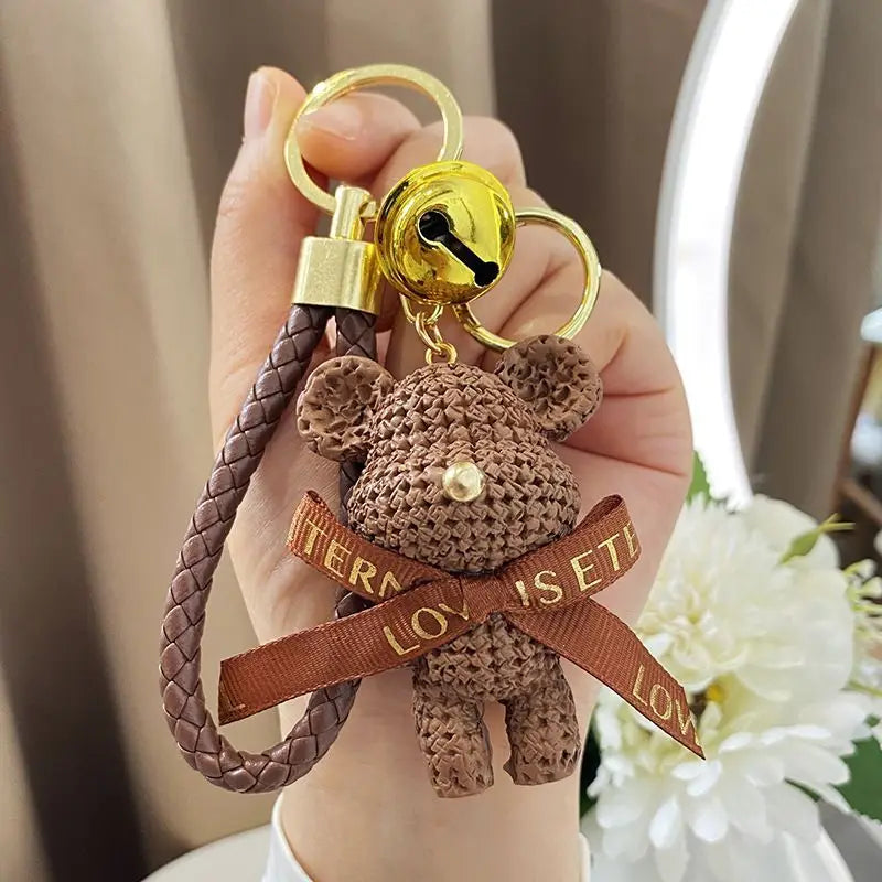 🧸 Creative Bear Keychain – Cute Resin Charm for Bags, Phones & Keys!
