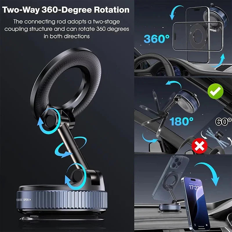 Magnetic Vacuum Suction Phone Holder for Car & Desk