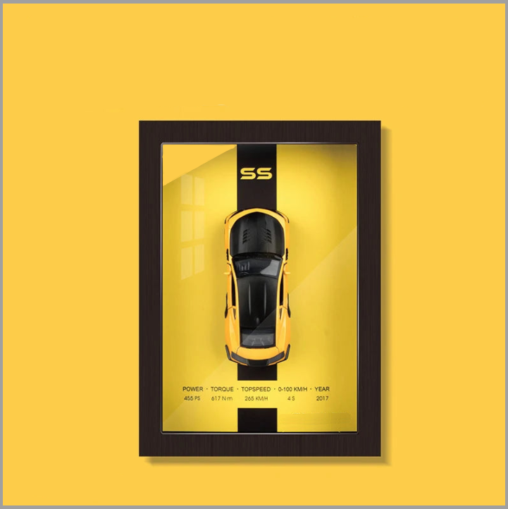 🖼️ 1:32 Framed 3D Sports Car Model – Metal Racing Art for Display & Gifts 🏁