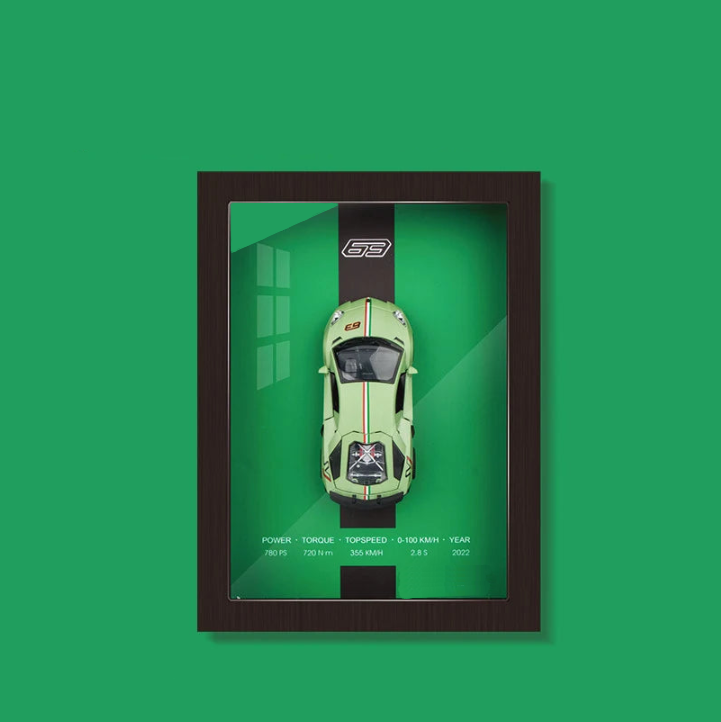 🖼️ 1:32 Framed 3D Sports Car Model – Metal Racing Art for Display & Gifts 🏁