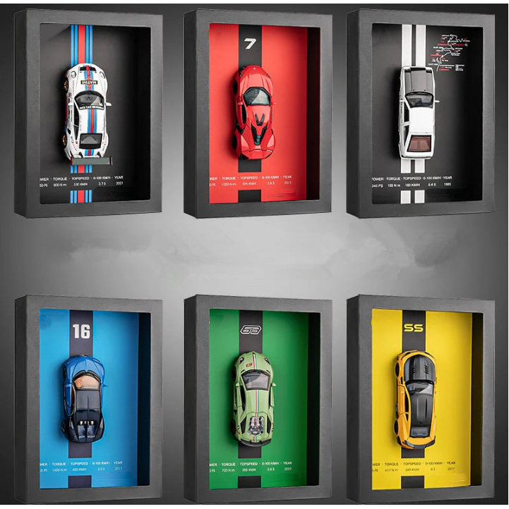 🖼️ 1:32 Framed 3D Sports Car Model – Metal Racing Art for Display & Gifts 🏁