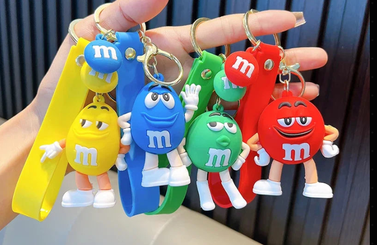 M&M's Style Keychain Set – Colorful Candy Character Charms 🍬🔑