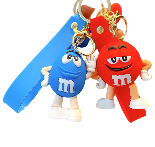 M&M's Style Keychain Set – Colorful Candy Character Charms 🍬🔑