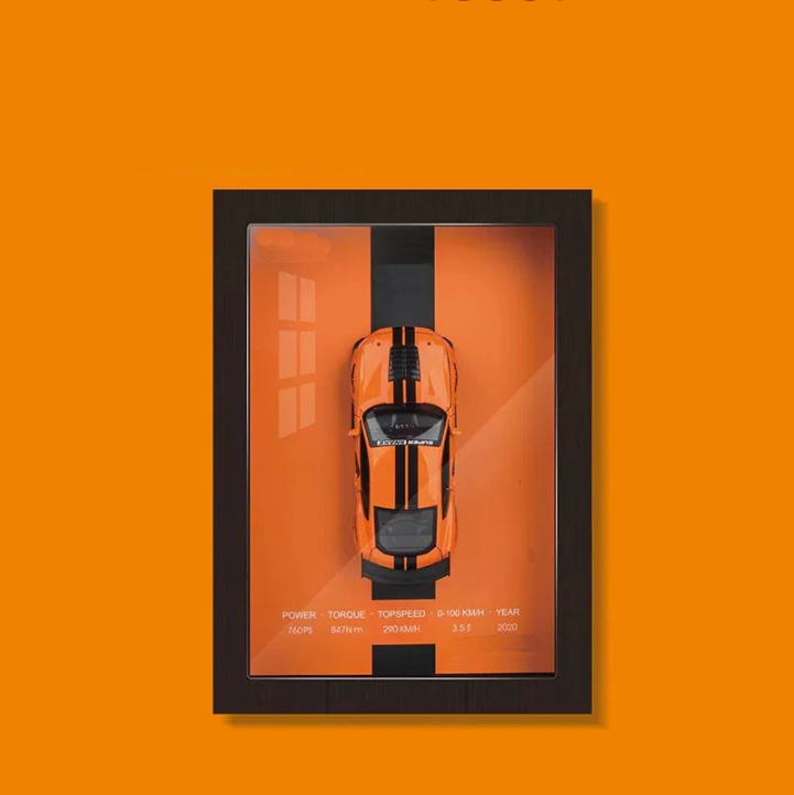 🖼️ 1:32 Framed 3D Sports Car Model – Metal Racing Art for Display & Gifts 🏁